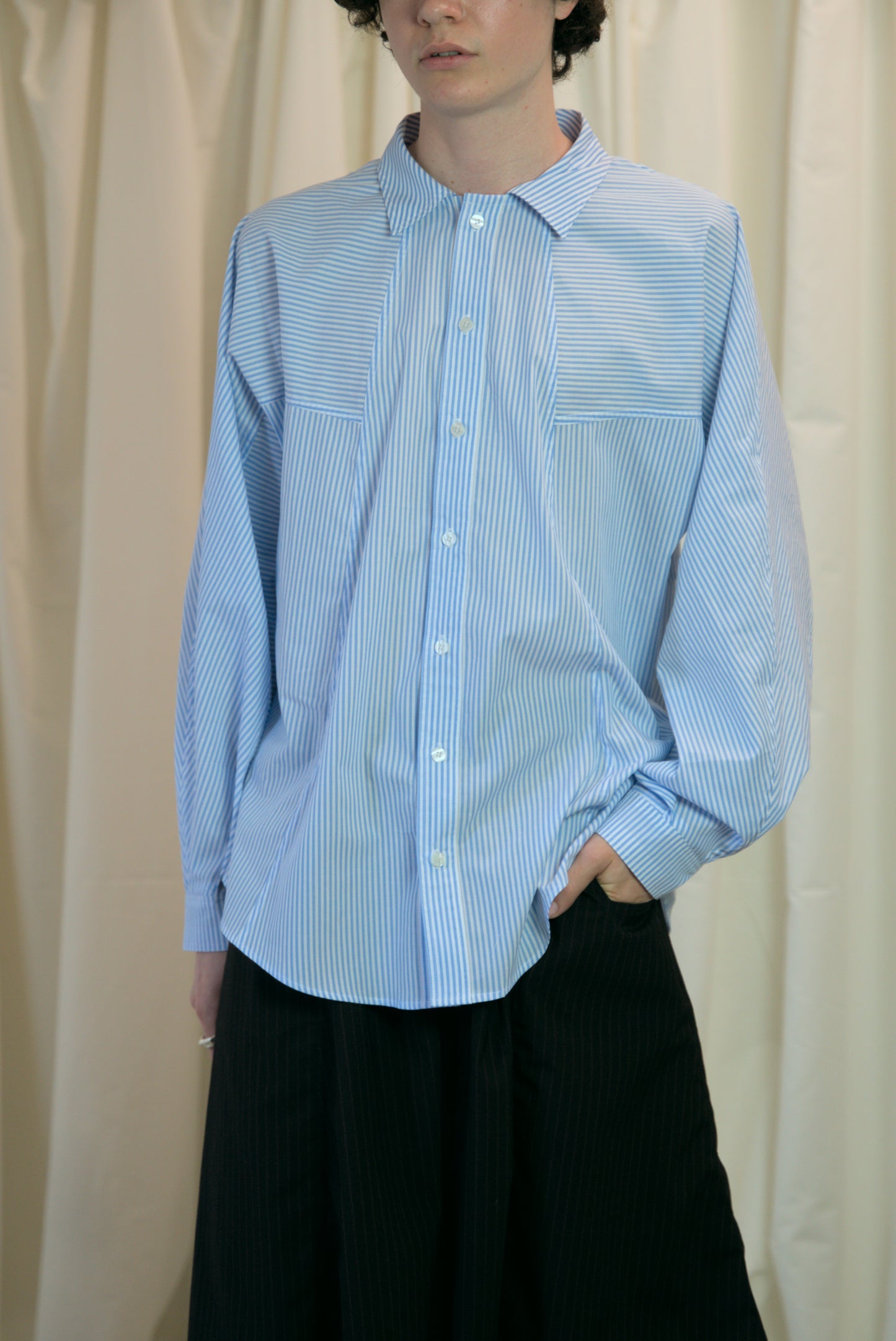 The Staple Shirt - Blue Stripe - AKA x MERCURY