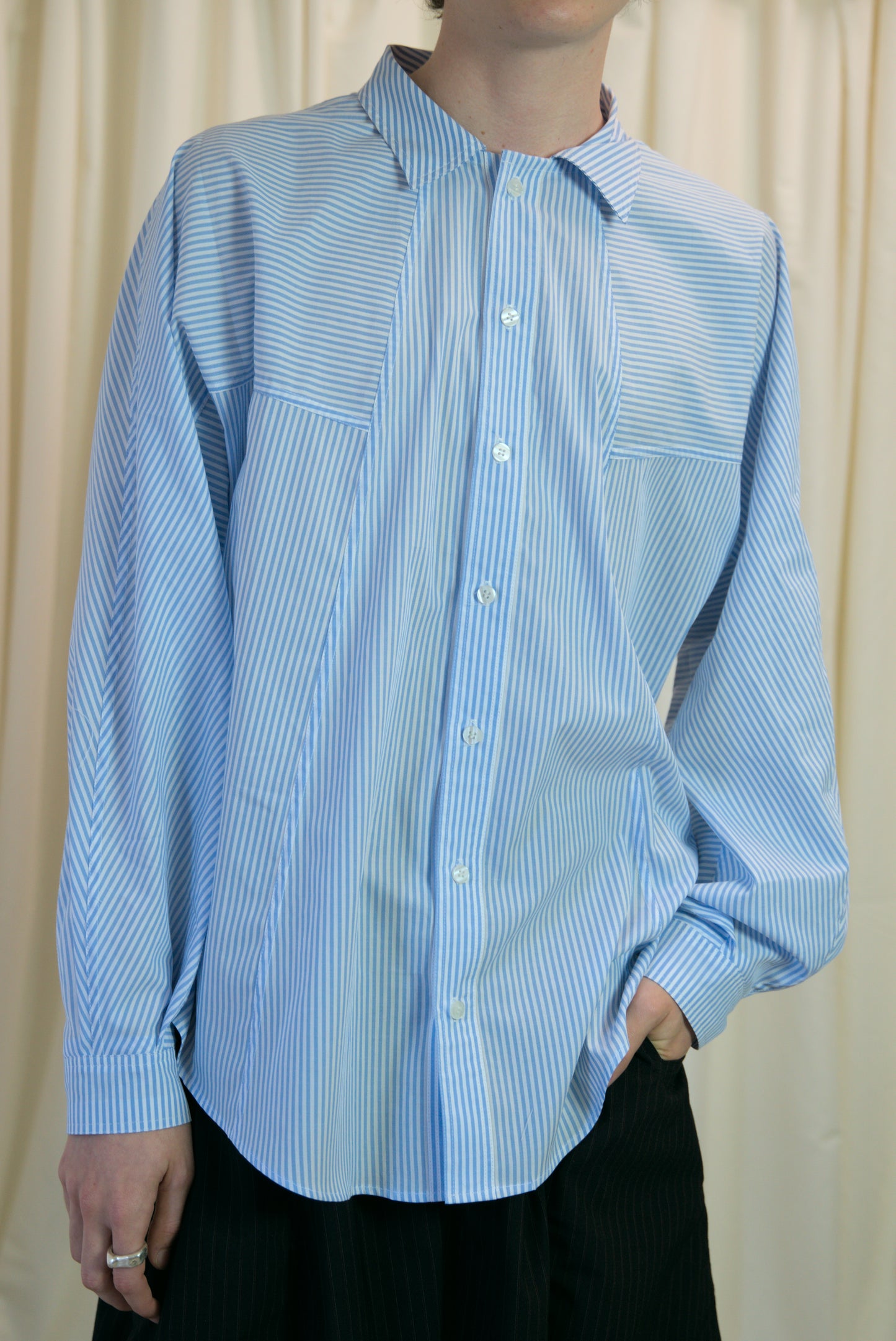 The Staple Shirt - Blue Stripe - AKA x MERCURY