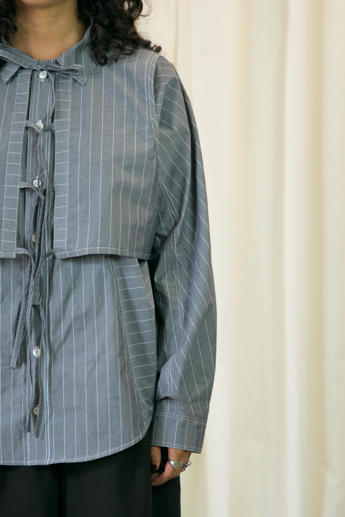 The Staple Shirt - Grey Pinstripe - AKA x MERCURY