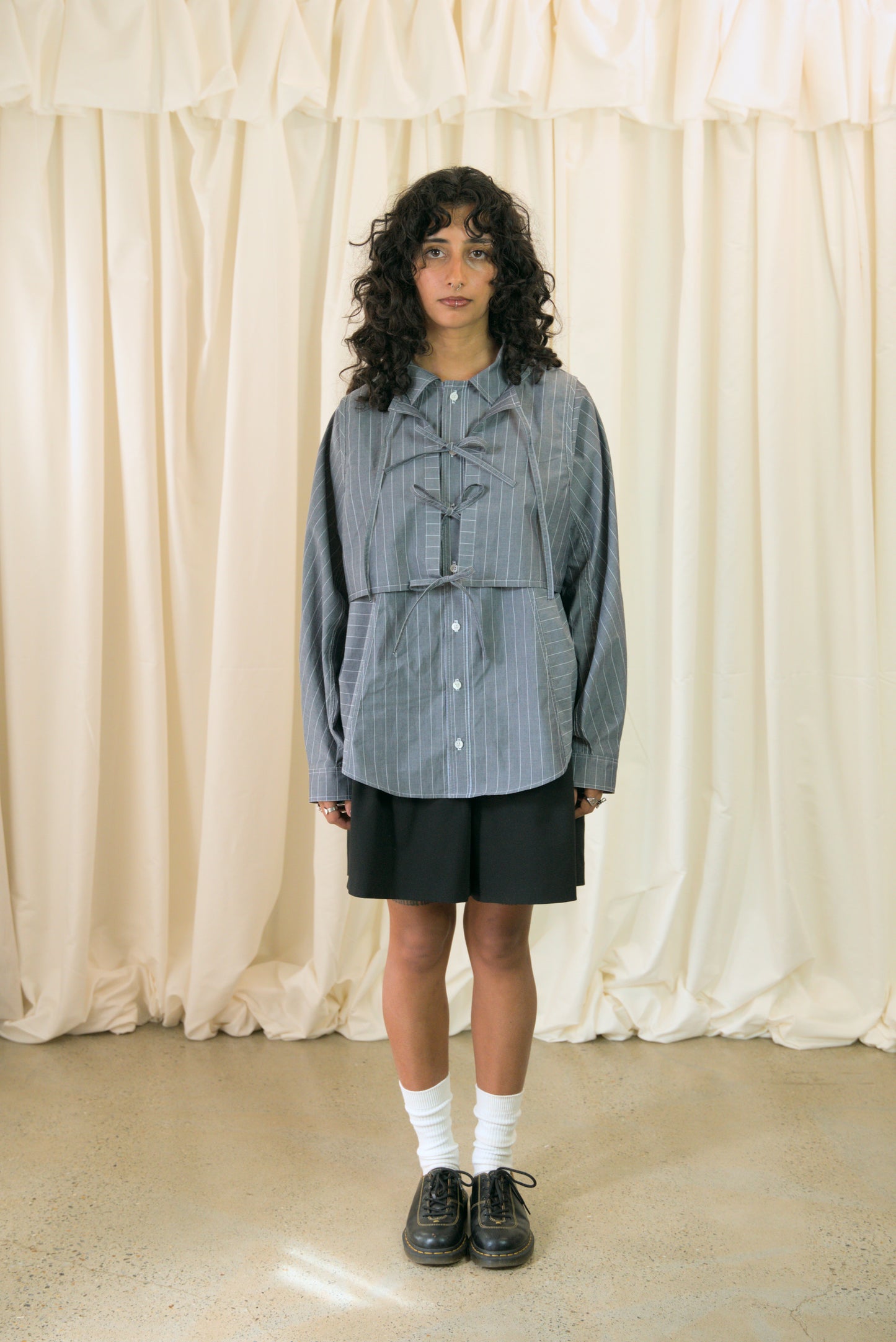 The Staple Shirt - Grey Pinstripe - AKA x MERCURY