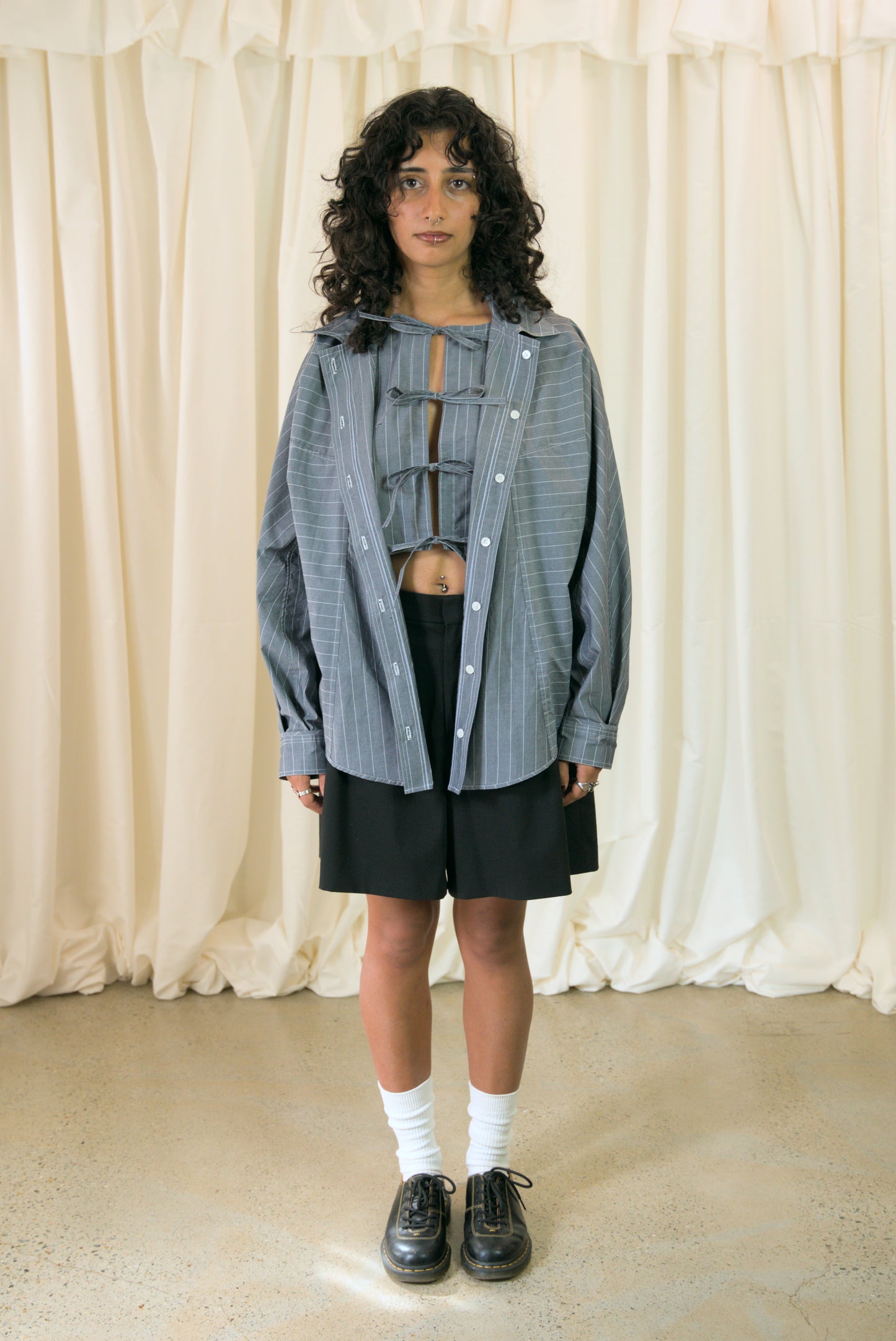 The Staple Shirt - Grey Pinstripe - AKA x MERCURY