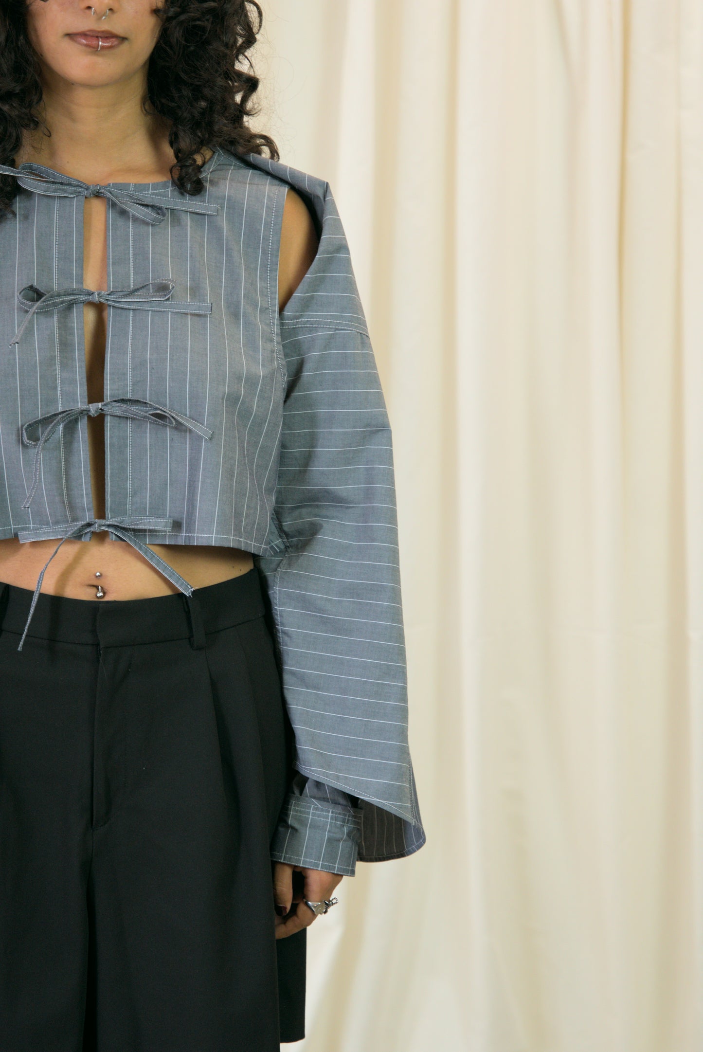 The Staple Shirt - Grey Pinstripe - AKA x MERCURY