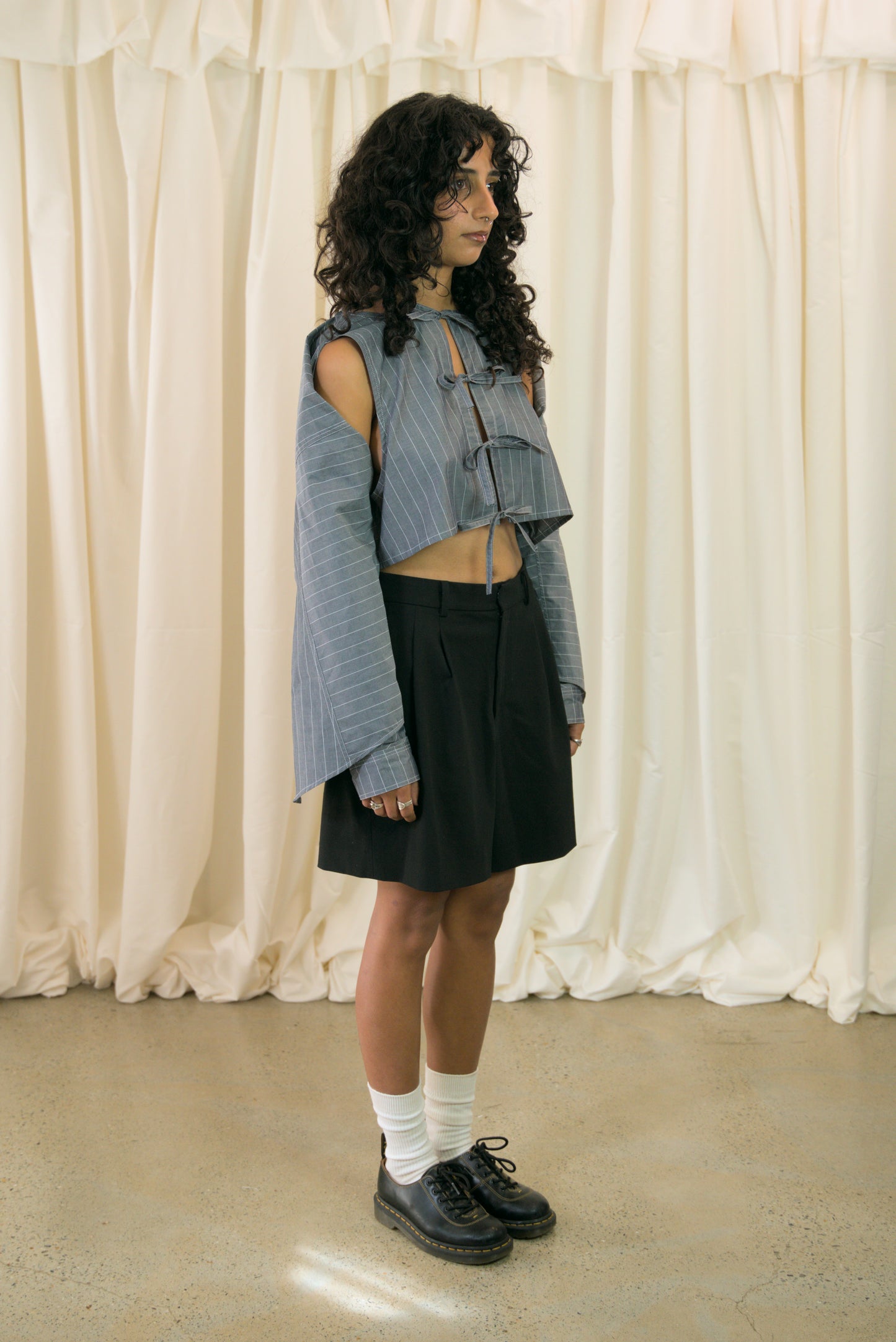 The Staple Shirt - Grey Pinstripe - AKA x MERCURY