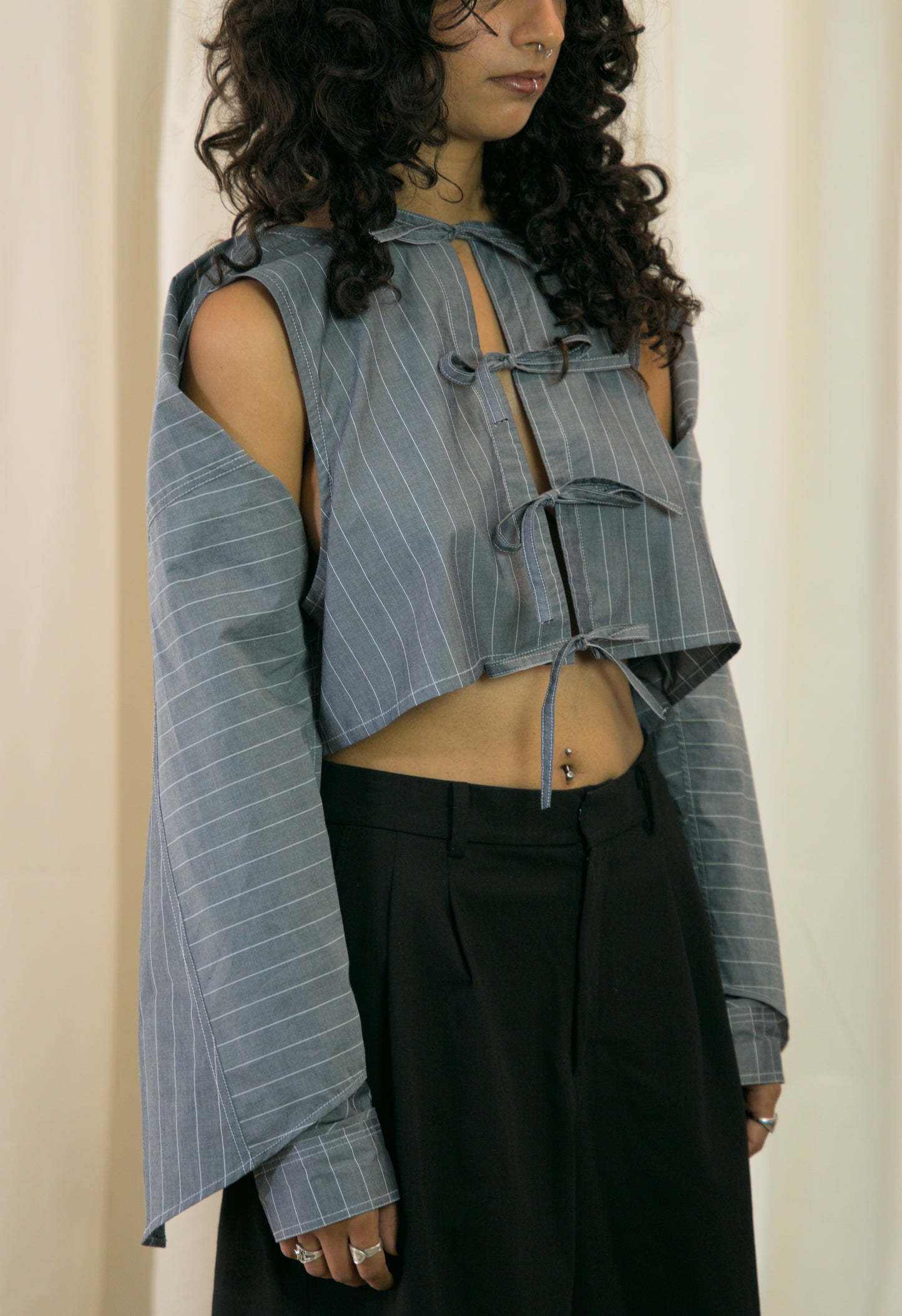 The Staple Shirt - Grey Pinstripe - AKA x MERCURY