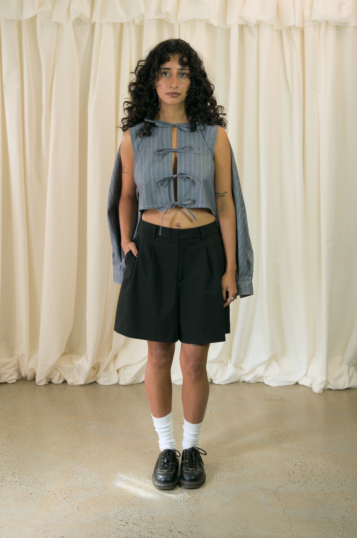 The Staple Shirt - Grey Pinstripe - AKA x MERCURY