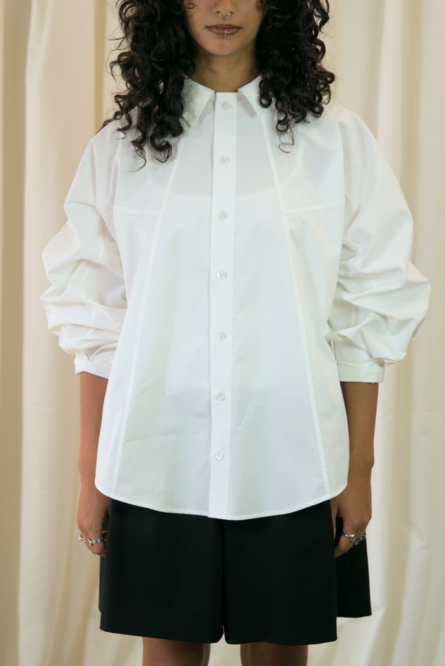 The Staple Shirt - White w/check - AKA x MERCURY