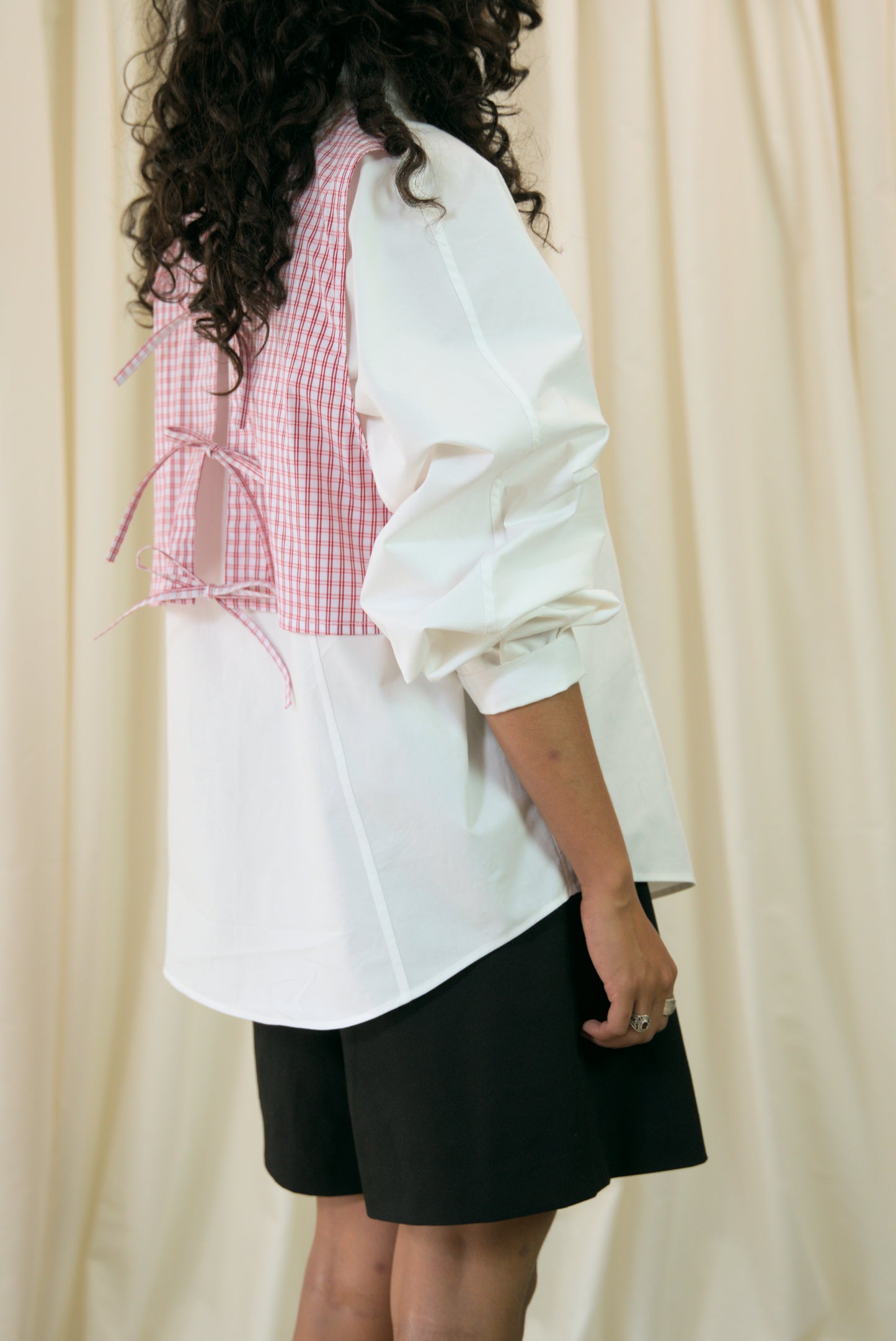 The Staple Shirt - White w/check - AKA x MERCURY