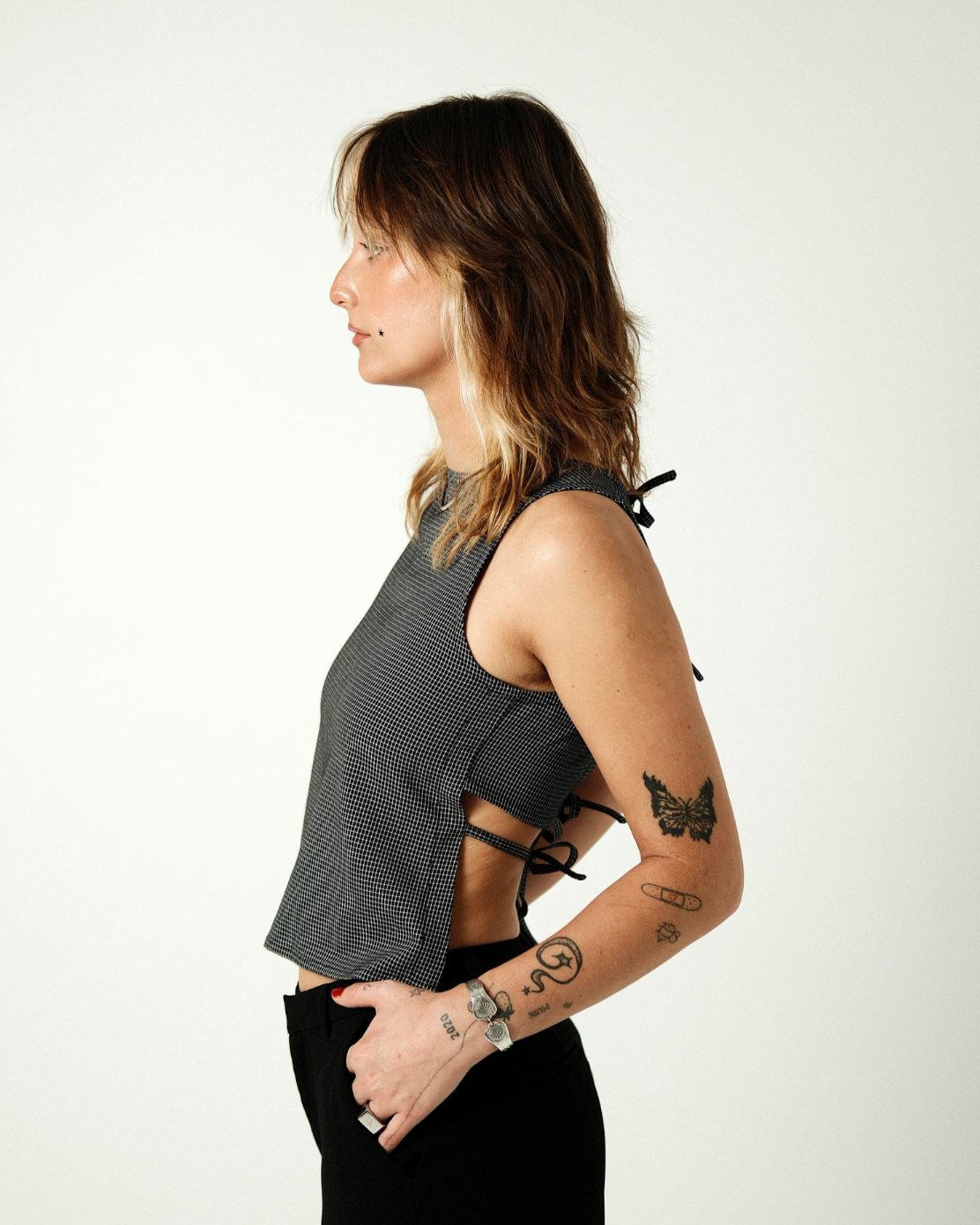 The Staple Tank - B&W Check