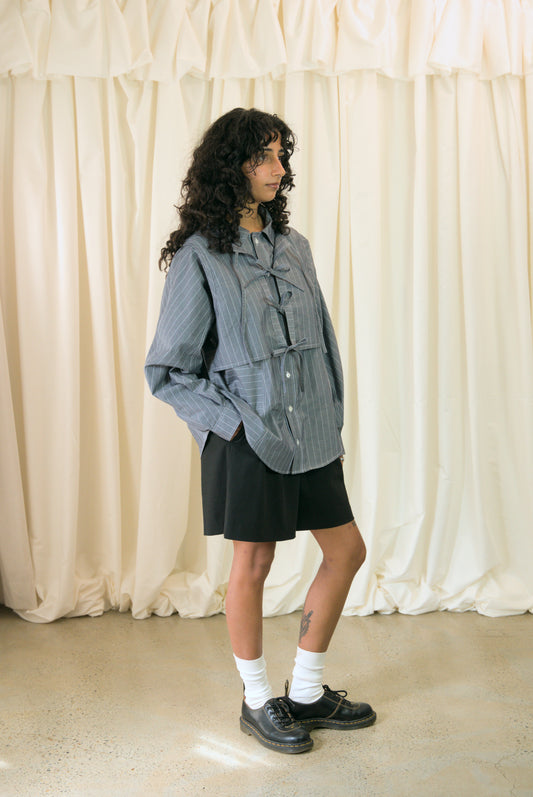 The Staple Shirt - Grey Pinstripe - AKA x MERCURY