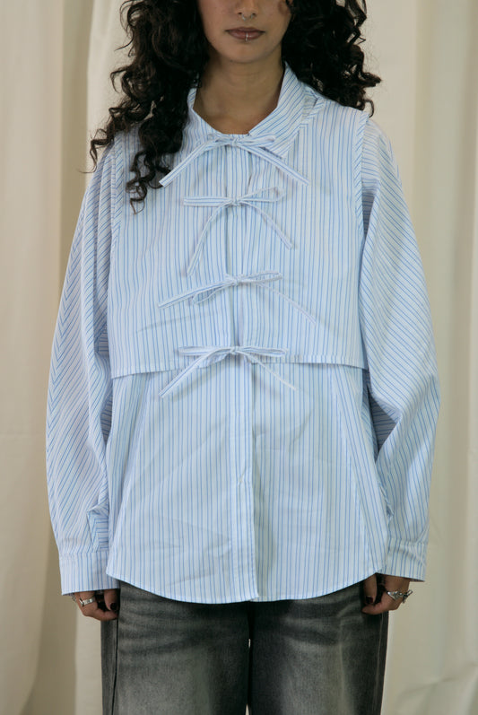 The Staple Shirt - Blue Pinstripe -  AKA x MERCURY