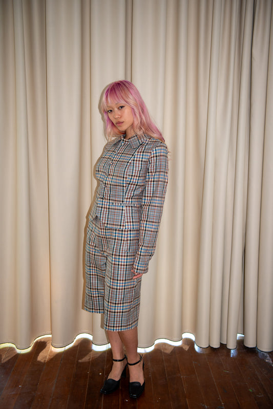 The Cigarette Short - Coastal Plaid